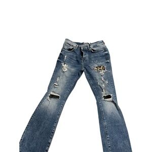 Zara Men's Distressed Blue Skinny Jeans